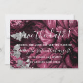 Save The Date Enregistrer La Date Mariage Mariée Rose Bourgogne (Devant)