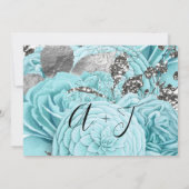 Save The Date Enregistrer La Date Mariage Mariée Roses Aqua  (Dos)