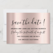 Save The Date Enregistrer la date Mariage mariée Roses rose arge (Devant)
