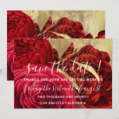 Save The Date Enregistrer La Date Mariage Mariée Wreath Or Roses (Devant / Derrière)