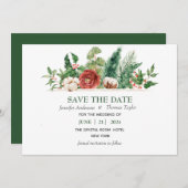 Save The Date Enregistrer la date Mariage Noël hiver (Devant / Derrière)