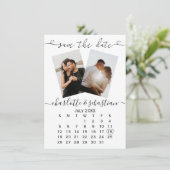 Save The Date Enregistrer la date Mariage noir blanc personnalis (Debout devant)