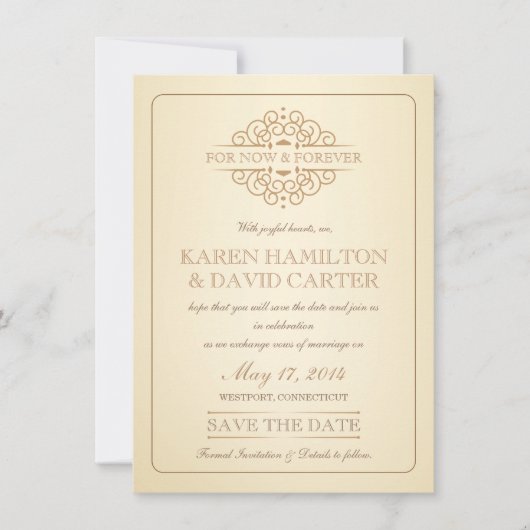 Save The Date Enregistrer la date - Mariage officiel victorien V (Devant)