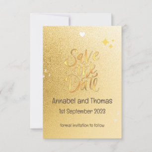 Save The Date ENREGISTRER LA DATE MARIAGE - or brillant. Modifia
