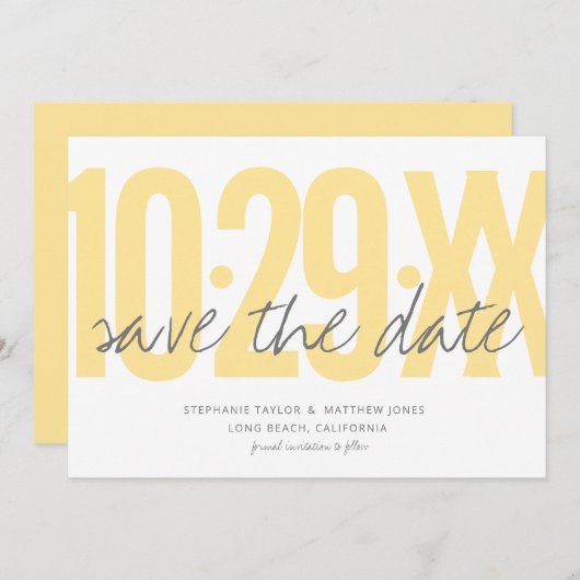 Save The Date Enregistrer la date, mariage, photo au dos (Devant / Derrière)