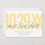 Save The Date Enregistrer la date, mariage, photo au dos<br><div class="desc">Une prise moderne pour un mariage,  sauf la date. Comprend une grande typographie audacieuse mélangée à une courbe dessinée à la main. Cette sauvegarde de la date est entièrement personnalisable. Vous pouvez facilement changer le libellé et les couleurs pour correspondre à votre thème mariage.</div>