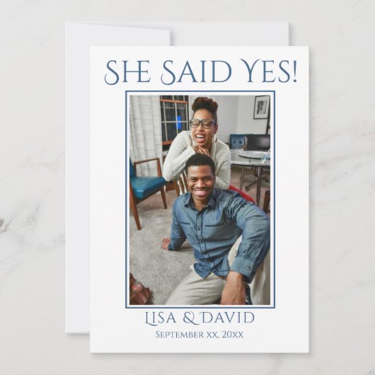 Save The Date Enregistrer la date Mariage photo en bleu Faire-pa (Devant)