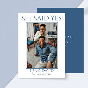 Save The Date Enregistrer la date Mariage photo en bleu Faire-pa