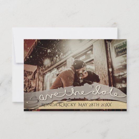 Save The Date "Enregistrer la date" Mariage photo personnalisé D (Devant)