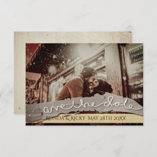 Save The Date "Enregistrer la date" Mariage photo personnalisé D (Devant / Derrière)