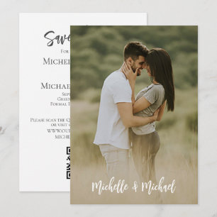 Save The Date Enregistrer la date Mariage Photo Simple Elegant Q