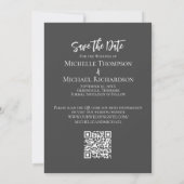 Save The Date Enregistrer la date Mariage Photo Simple Elegant Q (Dos)