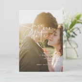Save The Date Enregistrer la date Mariage QR Code Script 2 Photo (Debout devant)