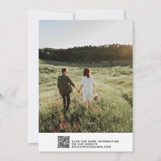 Save The Date Enregistrer la date Mariage QR Code Script 2 Photo (Dos)