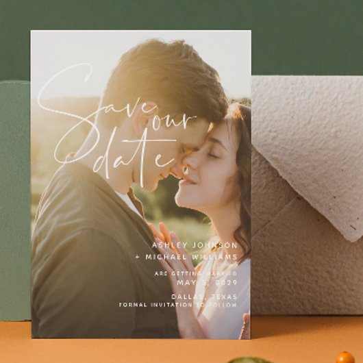Save The Date Enregistrer la date Mariage QR Code Script 2 Photo