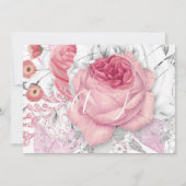 Save The Date Enregistrer la date Mariage Rose de mariée Monogra (Dos)