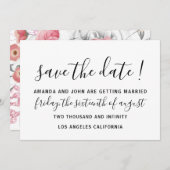 Save The Date Enregistrer la date Mariage Rose de mariée Monogra (Devant / Derrière)