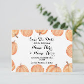 Save The Date Enregistrer la date Mariage Rustic Citrouille aqua (Debout devant)