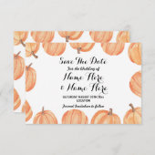 Save The Date Enregistrer la date Mariage Rustic Citrouille aqua (Devant / Derrière)