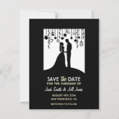 Save The Date Enregistrer la date - mariée et mariée en noir et  (Devant)