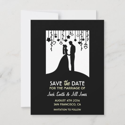Save The Date Enregistrer la date - mariée et mariée en noir et  (Devant)