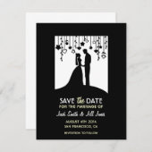 Save The Date Enregistrer la date - mariée et mariée en noir et  (Devant / Derrière)