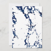 Save The Date Enregistrer la date Marine Marbre Bleu, Blanc & Ar (Dos)