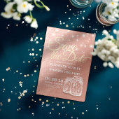 Save The Date Enregistrer La Date Mason Jars & String Lights Ros