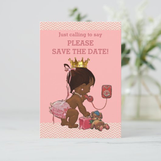 Save The Date Enregistrer la date mignonne Princesse ethnique su (Debout devant)