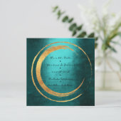 Save The Date Enregistrer La Date Minimum Turquoise Gold Wreath (Debout devant)