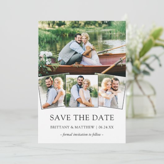 Save The Date Enregistrer La Date Modern Minimalist 4 Photo (Debout devant)
