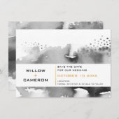 Save The Date ENREGISTRER LA DATE moderne minimum aquarelle or n (Devant / Derrière)