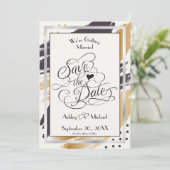 Save The Date Enregistrer la date Moderne Peinture Strokes et Ty (Debout devant)