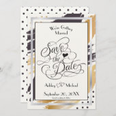 Save The Date Enregistrer la date Moderne Peinture Strokes et Ty (Devant / Derrière)