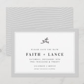 Save The Date ENREGISTRER LA DATE moderne sprig simple bordure g (Devant / Derrière)