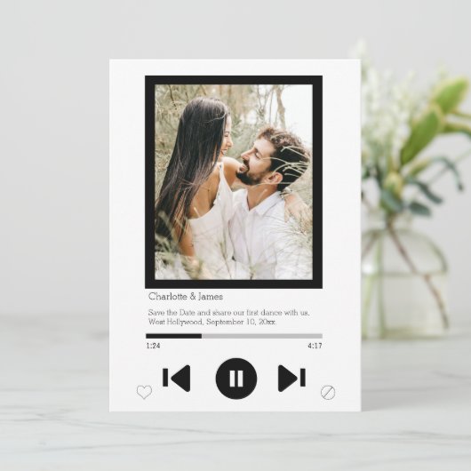 Save The Date Enregistrer La Date Music Player First Dance Photo (Debout devant)