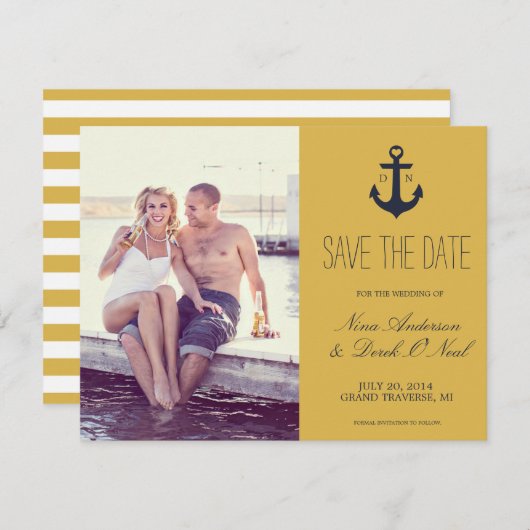 Save The Date Enregistrer La Date Nautique | MARIAGE (Devant / Derrière)