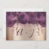 Save The Date Enregistrer La Date Or Floral Roses Automne Purple (Dos)