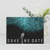 Save The Date Enregistrer la date Parties scintillant Bleu Océan (Debout devant)