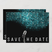 Save The Date Enregistrer la date Parties scintillant Bleu Océan (Devant / Derrière)