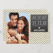 Save The Date ENREGISTRER LA DATE parties scintillant de chevron (Devant / Derrière)