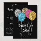 Save The Date Enregistrer la date Parties scintillant fête d'ann (Devant / Derrière)