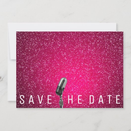 Save The Date Enregistrer la date Parties scintillant rose vif M (Devant)