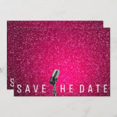 Save The Date Enregistrer la date Parties scintillant rose vif M (Devant / Derrière)