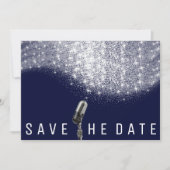 Save The Date Enregistrer la date Parties scintillant Silver Blu (Devant)