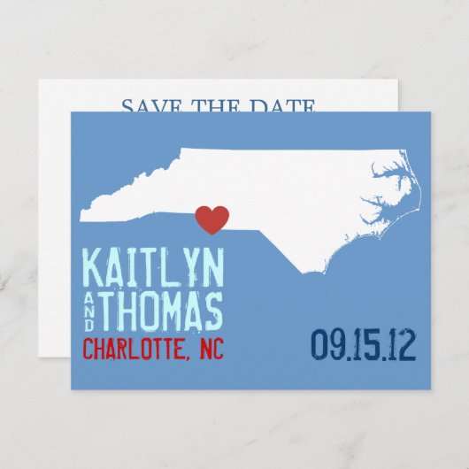 Save The Date Enregistrer la date - Personnalisable - Caroline d (Devant / Derrière)