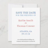 Save The Date Enregistrer la date - Personnalisable - Géorgie (Dos)