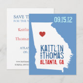 Save The Date Enregistrer la date - Personnalisable - Géorgie (Devant / Derrière)