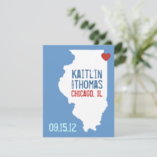 Save The Date Enregistrer la date - Personnalisable - Illinois (Debout devant)