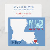 Save The Date Enregistrer la date - Personnalisable - Louisiane (Devant / Derrière)